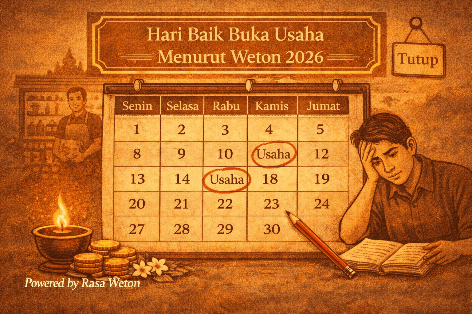 hari baik buka usaha menurut weton 